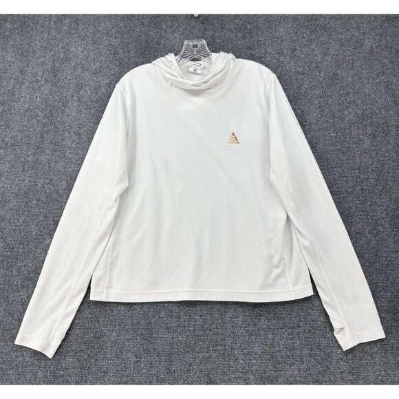 Nike ACG Dri Fit ADV Hoodie Lava Tree Women’s XL White Activewear Logo Swoosh - Picture 1 of 16